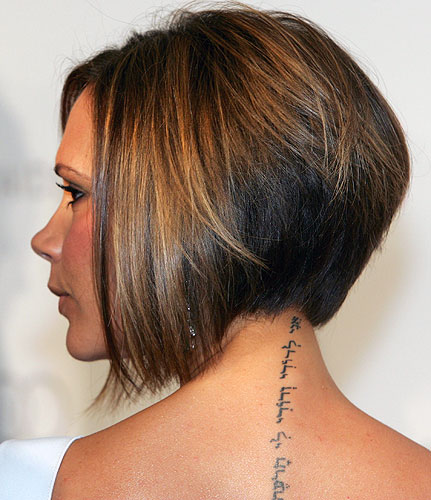 tattoos on neck. Victoria Beckham Tattoo